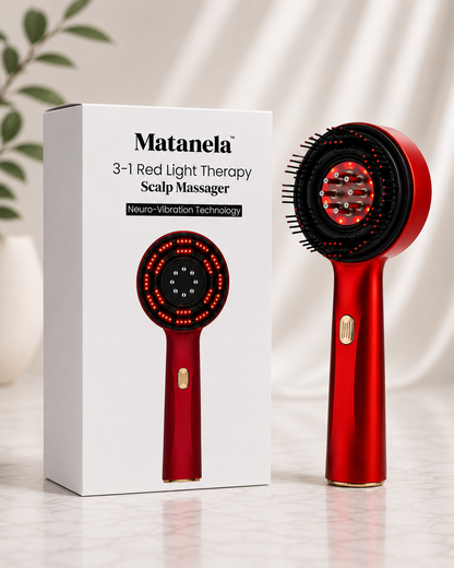 Matanela Scalp Revival 3-in-1 red light therapy scalp massager with packaging box