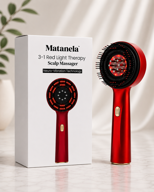 Matanela Scalp Revival 3-in-1 red light therapy scalp massager with packaging box